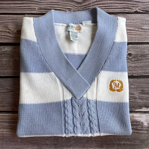 VINTAGE | IZOD preppy striped sweater vest - Picture 1 of 10